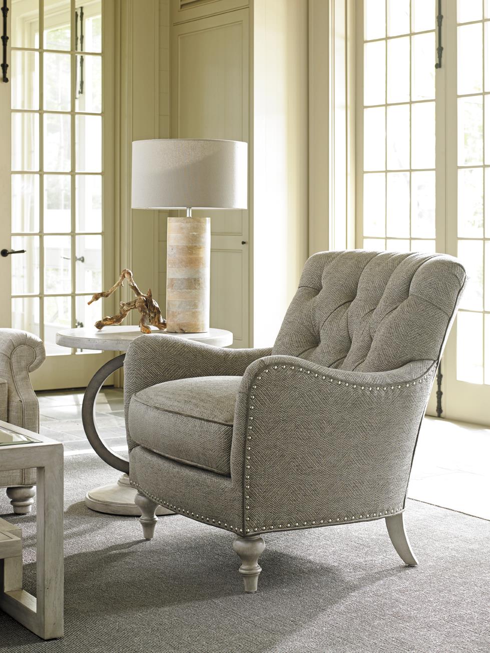 Lexington Oyster Bay Wescott Button Tufted Chair with Flared Arms and